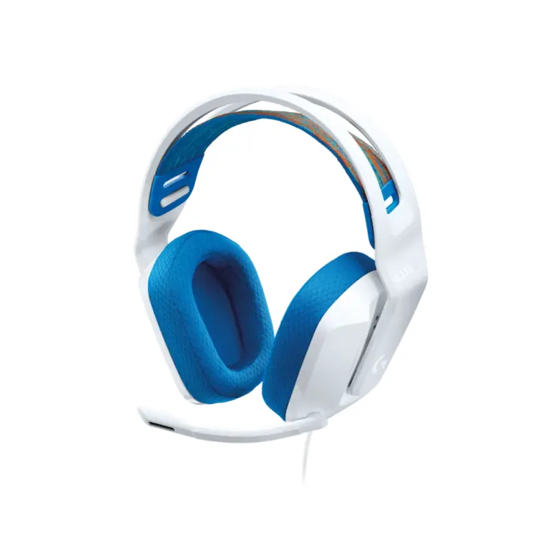 AUDÍFONOS DE DIADEMA GAMING DE COLOR BLANCO LOGITECH DE CABLE CON MICRÓFONO PLUG-AND-PLAY G335